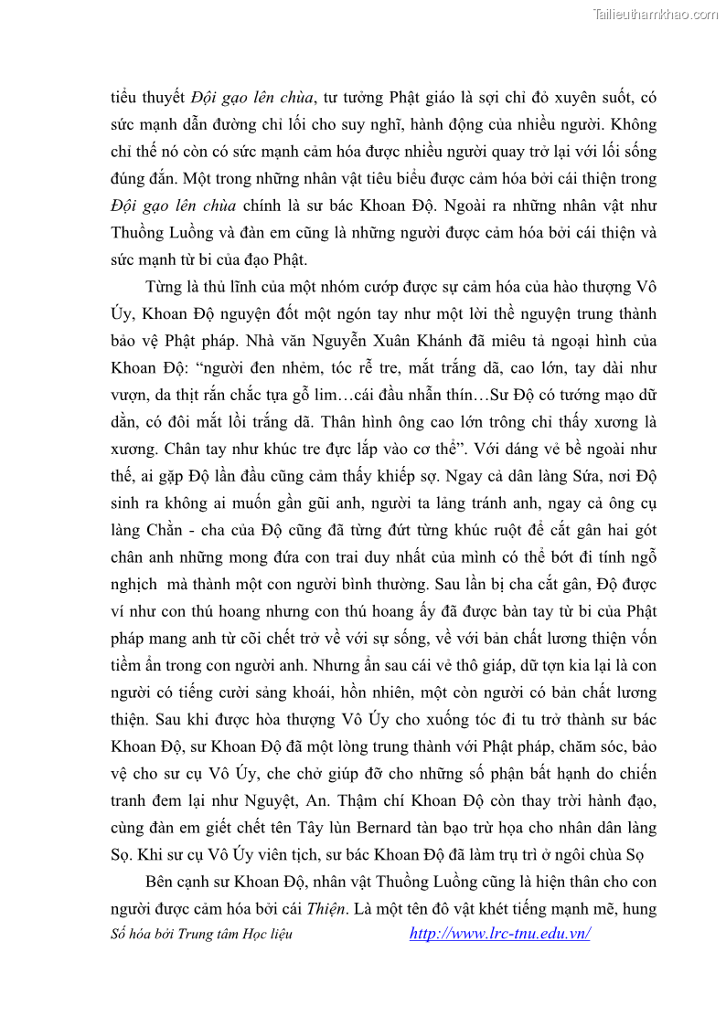 Luận văn thạc sĩ khoa học ngữ văn Tiểu thuyết Đội Gạo Lên Chùa của Nguyễn Xuân Khánh trong thành tựu văn chương thời đổi mới - 6 Trang 62