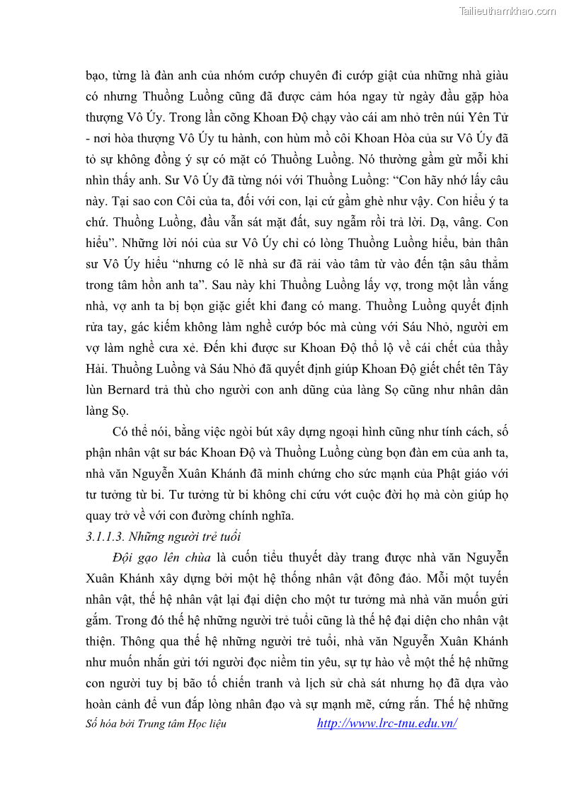 Luận văn thạc sĩ khoa học ngữ văn Tiểu thuyết Đội Gạo Lên Chùa của Nguyễn Xuân Khánh trong thành tựu văn chương thời đổi mới - 6 Trang 63