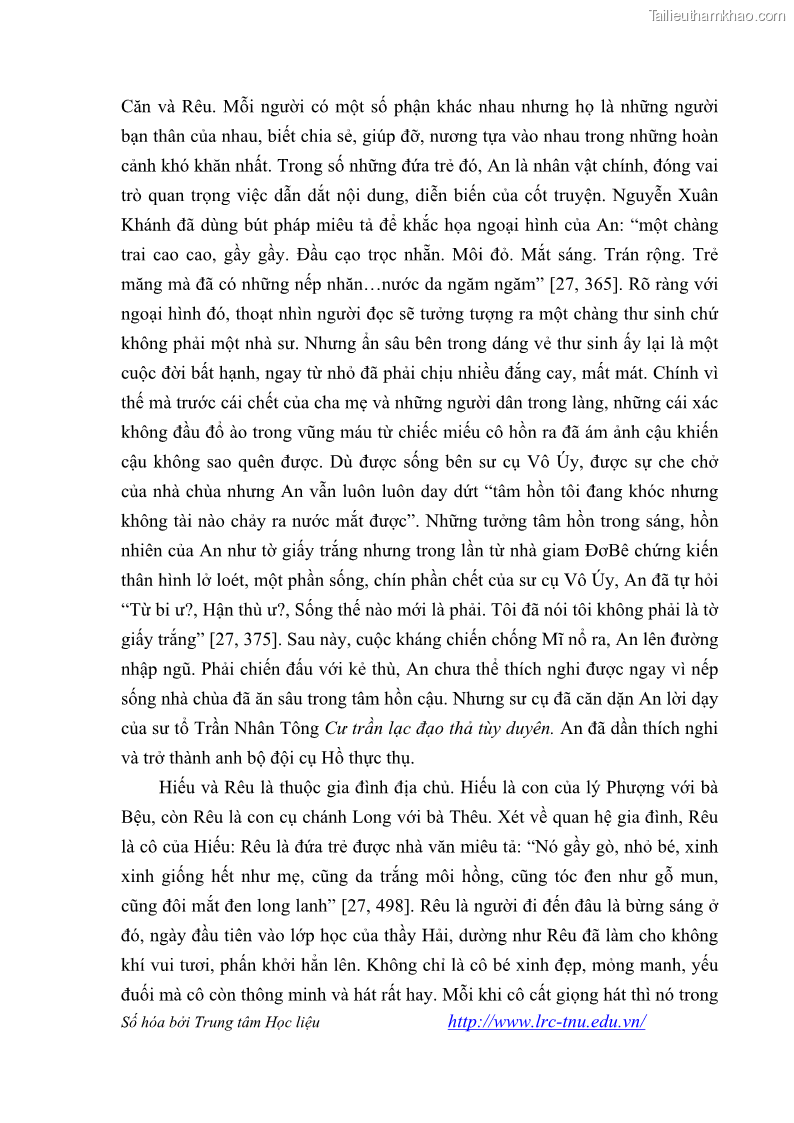 Luận văn thạc sĩ khoa học ngữ văn Tiểu thuyết Đội Gạo Lên Chùa của Nguyễn Xuân Khánh trong thành tựu văn chương thời đổi mới - 6 Trang 65