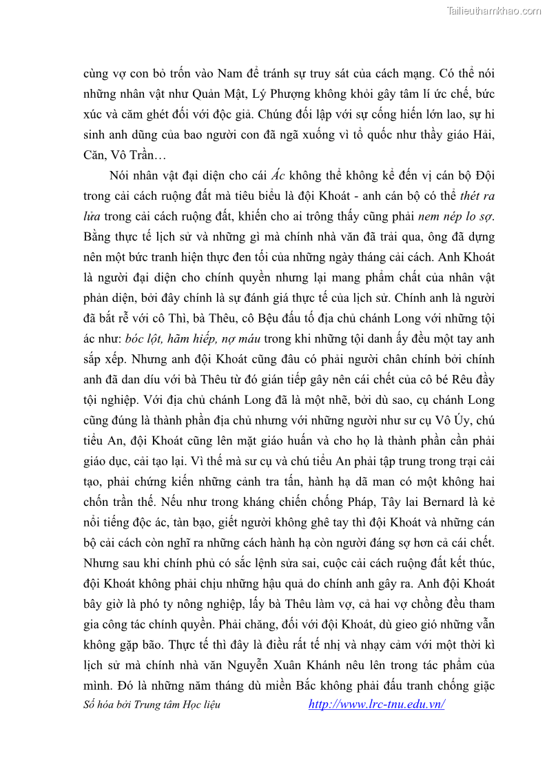 Luận văn thạc sĩ khoa học ngữ văn Tiểu thuyết Đội Gạo Lên Chùa của Nguyễn Xuân Khánh trong thành tựu văn chương thời đổi mới - 7 Trang 73