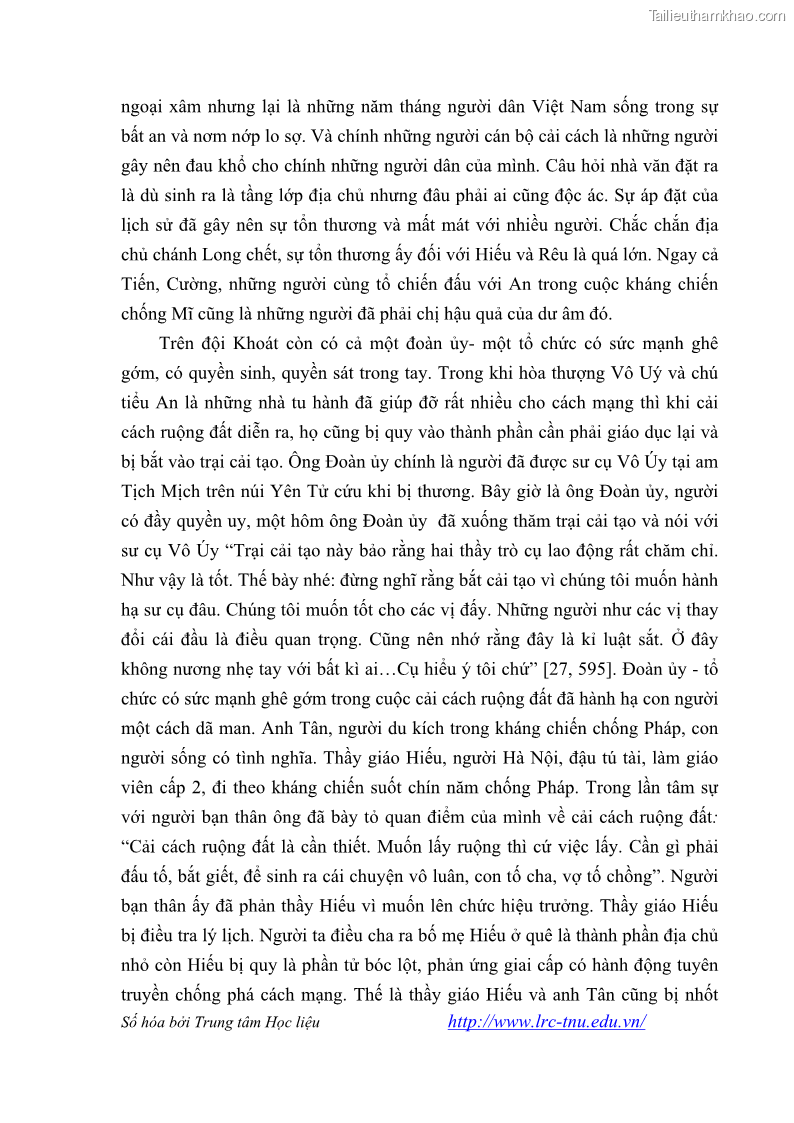 Luận văn thạc sĩ khoa học ngữ văn Tiểu thuyết Đội Gạo Lên Chùa của Nguyễn Xuân Khánh trong thành tựu văn chương thời đổi mới - 7 Trang 74