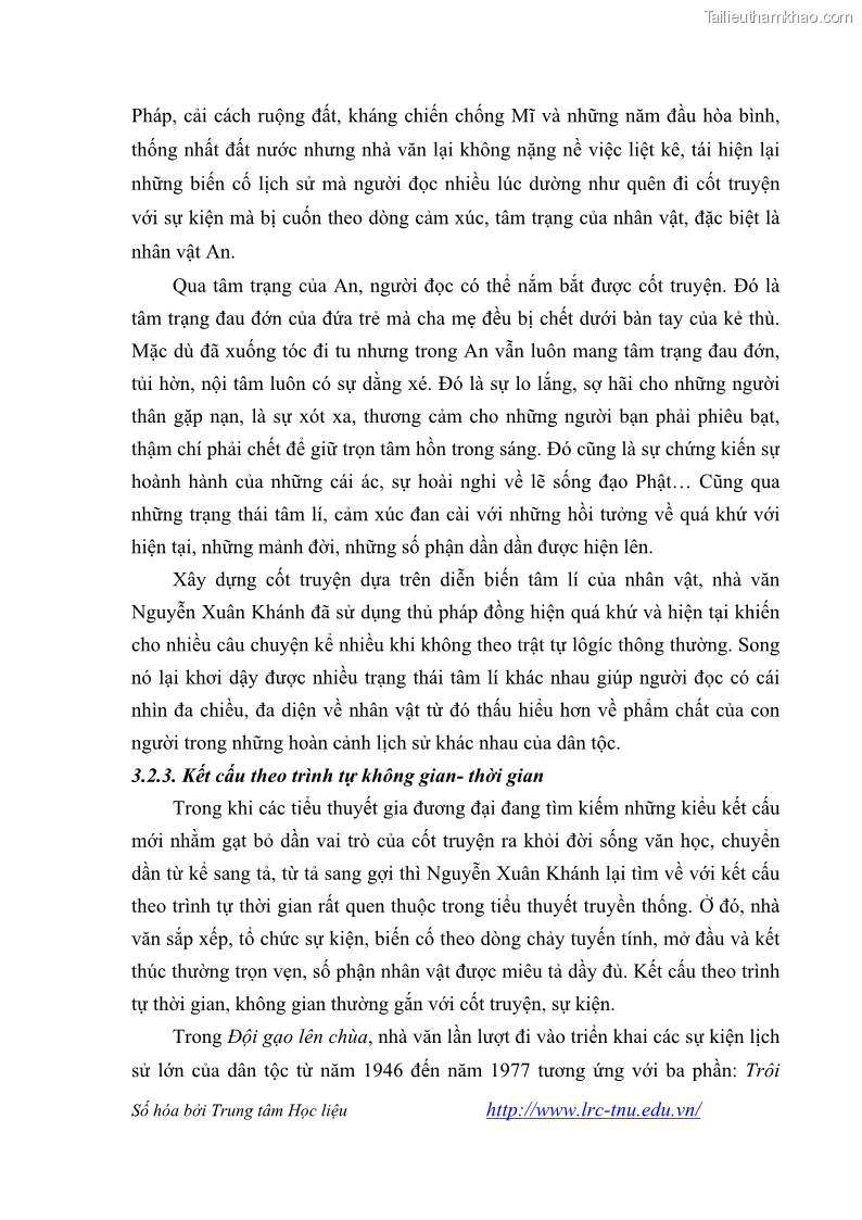 Luận văn thạc sĩ khoa học ngữ văn Tiểu thuyết Đội Gạo Lên Chùa của Nguyễn Xuân Khánh trong thành tựu văn chương thời đổi mới - 8 Trang 85