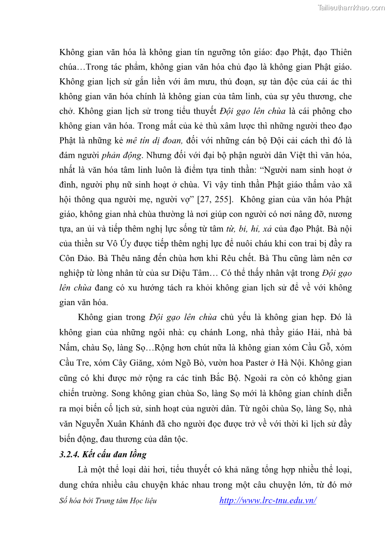 Luận văn thạc sĩ khoa học ngữ văn Tiểu thuyết Đội Gạo Lên Chùa của Nguyễn Xuân Khánh trong thành tựu văn chương thời đổi mới - 8 Trang 88