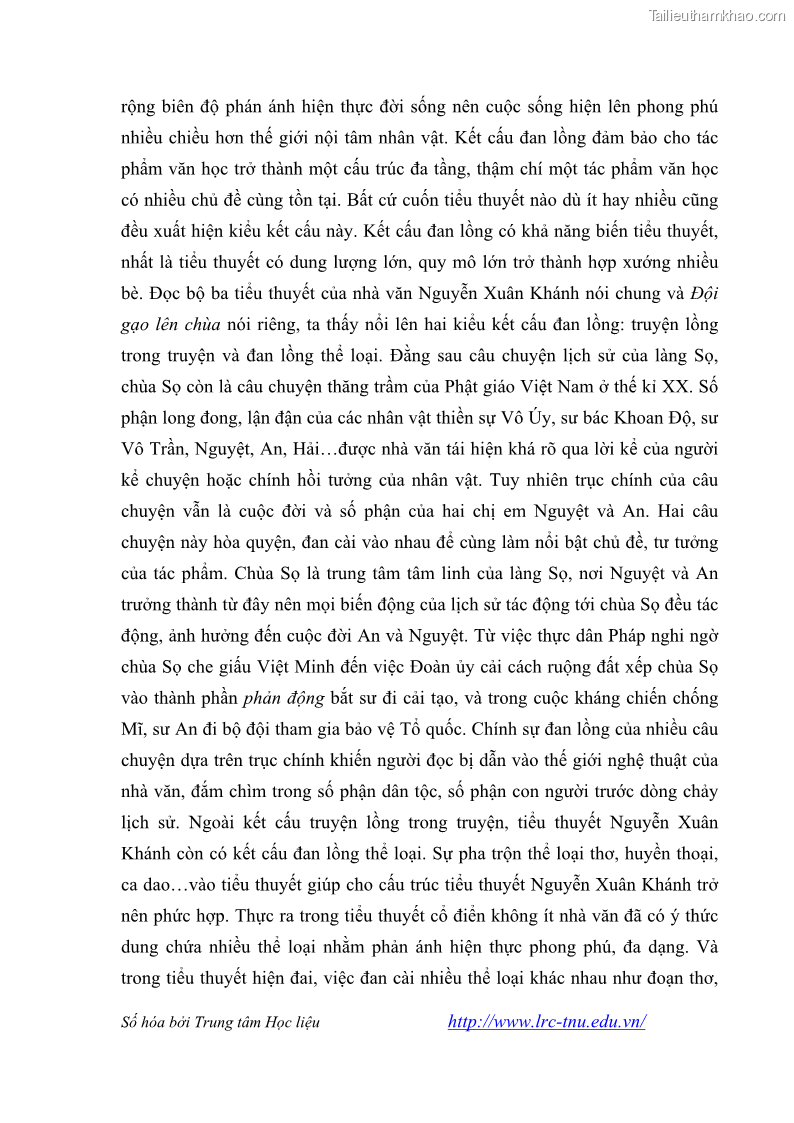 Luận văn thạc sĩ khoa học ngữ văn Tiểu thuyết Đội Gạo Lên Chùa của Nguyễn Xuân Khánh trong thành tựu văn chương thời đổi mới - 8 Trang 89
