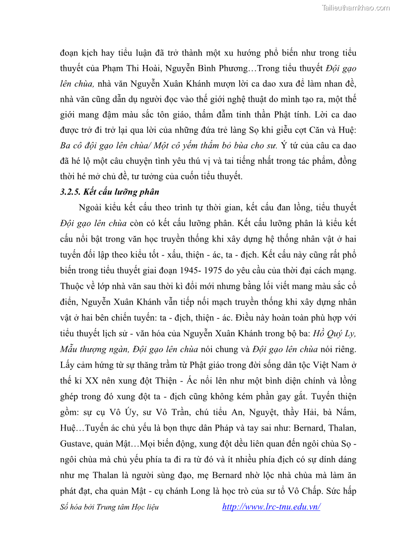Luận văn thạc sĩ khoa học ngữ văn Tiểu thuyết Đội Gạo Lên Chùa của Nguyễn Xuân Khánh trong thành tựu văn chương thời đổi mới - 8 Trang 90