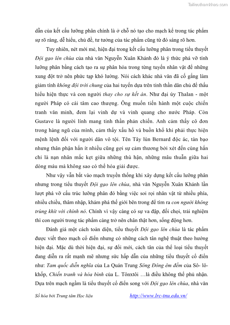 Luận văn thạc sĩ khoa học ngữ văn Tiểu thuyết Đội Gạo Lên Chùa của Nguyễn Xuân Khánh trong thành tựu văn chương thời đổi mới - 8 Trang 91