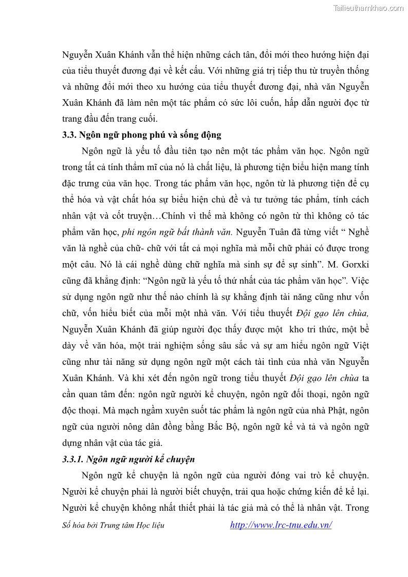 Luận văn thạc sĩ khoa học ngữ văn Tiểu thuyết Đội Gạo Lên Chùa của Nguyễn Xuân Khánh trong thành tựu văn chương thời đổi mới - 8 Trang 92