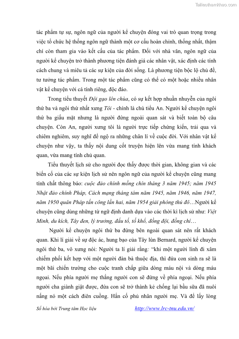 Luận văn thạc sĩ khoa học ngữ văn Tiểu thuyết Đội Gạo Lên Chùa của Nguyễn Xuân Khánh trong thành tựu văn chương thời đổi mới - 8 Trang 93