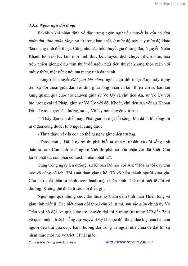 Luận văn thạc sĩ khoa học ngữ văn Tiểu thuyết Đội Gạo Lên Chùa của Nguyễn Xuân Khánh trong thành tựu văn chương thời đổi mới - 9 Trang 97