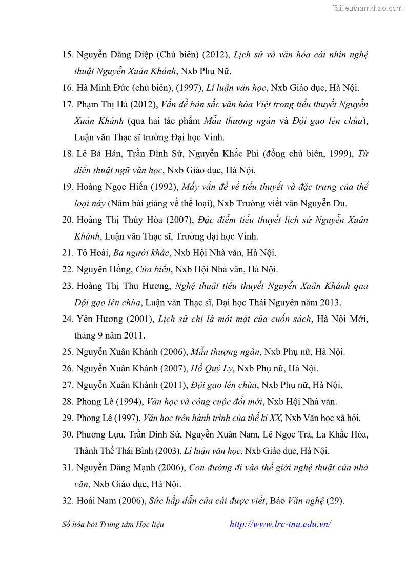 Luận văn thạc sĩ khoa học ngữ văn Tiểu thuyết Đội Gạo Lên Chùa của Nguyễn Xuân Khánh trong thành tựu văn chương thời đổi mới - 9 Trang 106