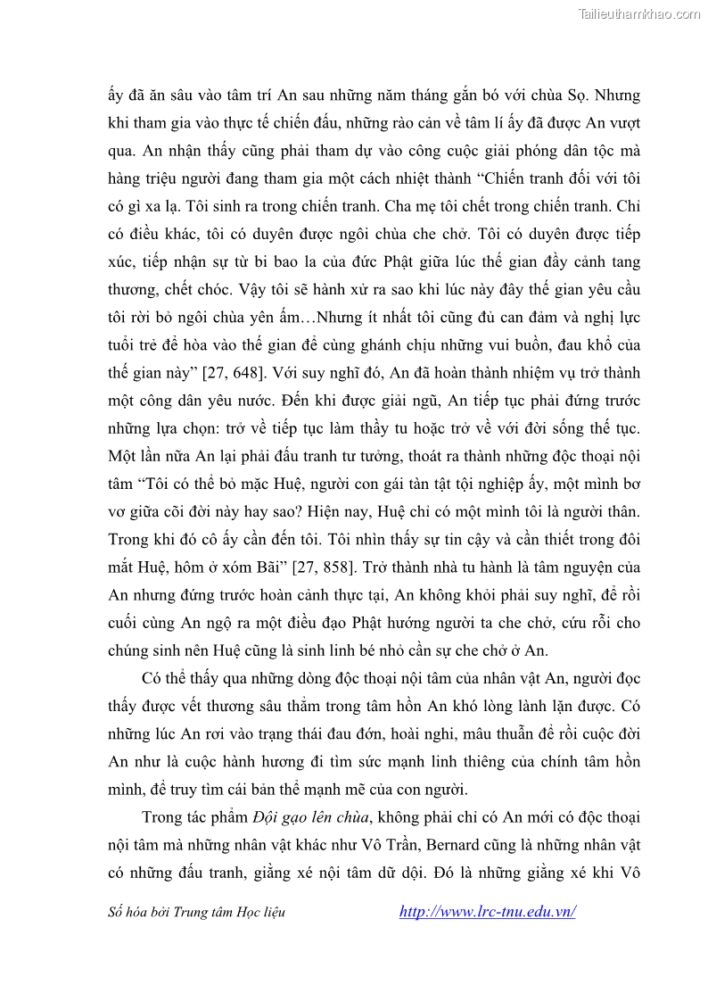 Luận văn thạc sĩ khoa học ngữ văn Tiểu thuyết Đội Gạo Lên Chùa của Nguyễn Xuân Khánh trong thành tựu văn chương thời đổi mới - 9 Trang 100