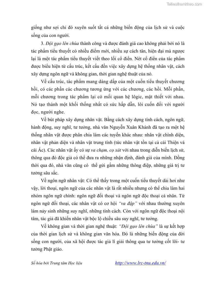 Luận văn thạc sĩ khoa học ngữ văn Tiểu thuyết Đội Gạo Lên Chùa của Nguyễn Xuân Khánh trong thành tựu văn chương thời đổi mới - 9 Trang 103