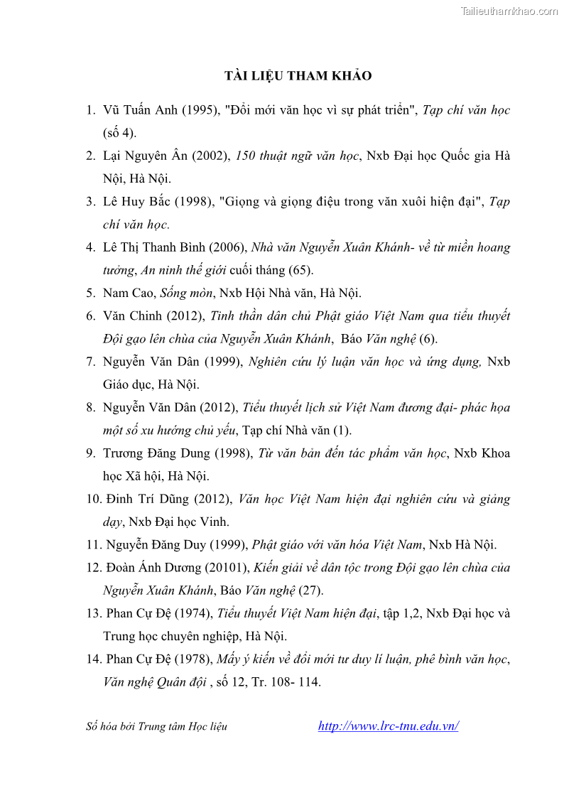 Luận văn thạc sĩ khoa học ngữ văn Tiểu thuyết Đội Gạo Lên Chùa của Nguyễn Xuân Khánh trong thành tựu văn chương thời đổi mới - 9 Trang 105