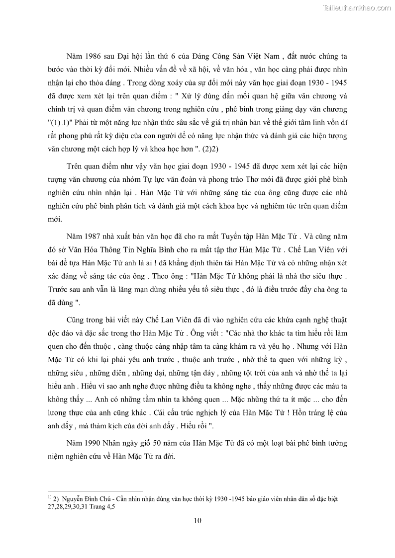 Luận văn thạc sĩ khoa học ngữ văn Tìm hiểu nghệ thuật thơ Hàn Mặc Tử - 1 Trang 11