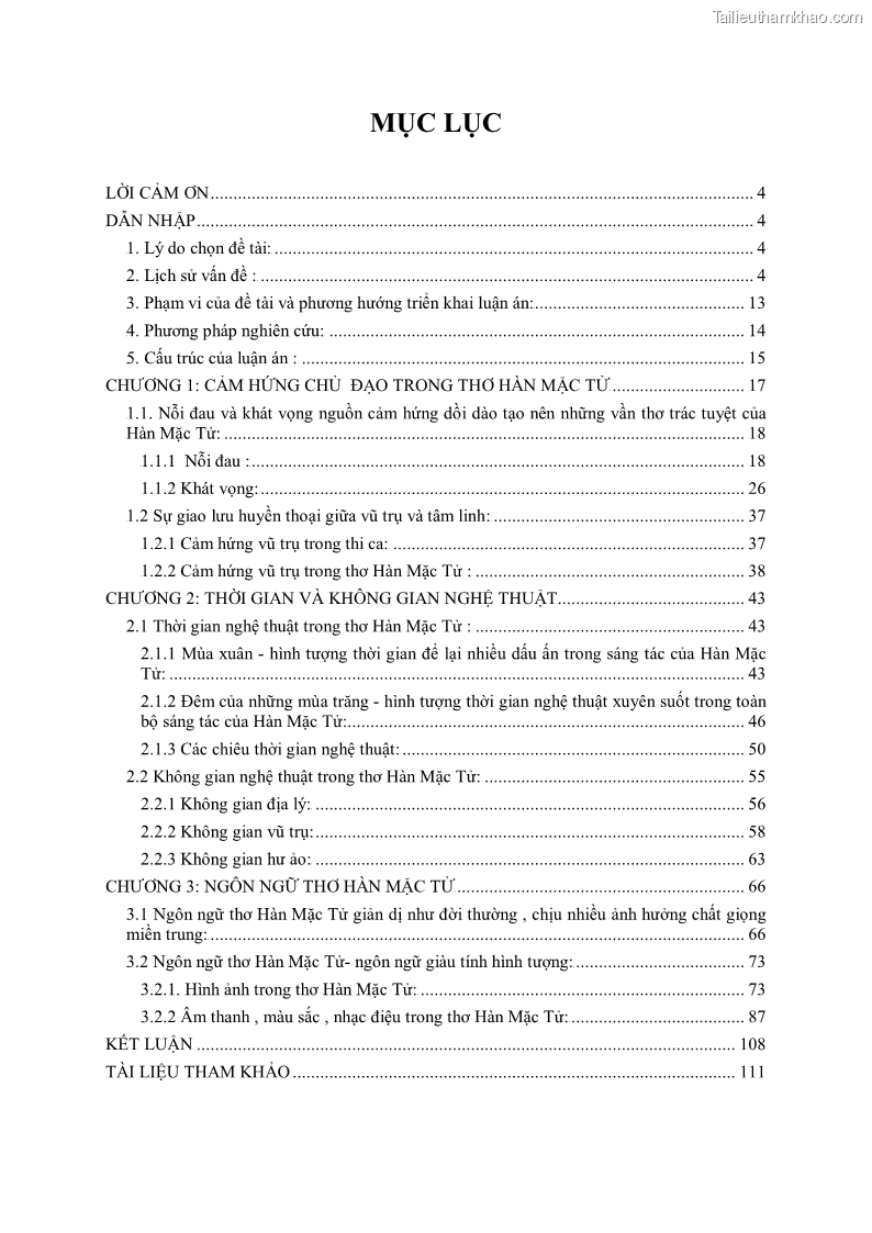 Luận văn thạc sĩ khoa học ngữ văn Tìm hiểu nghệ thuật thơ Hàn Mặc Tử - 1 Trang 3