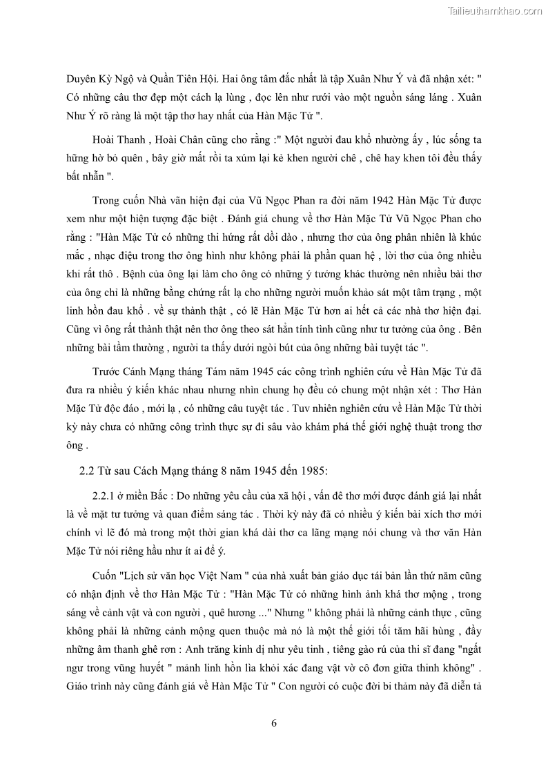 Luận văn thạc sĩ khoa học ngữ văn Tìm hiểu nghệ thuật thơ Hàn Mặc Tử - 1 Trang 7