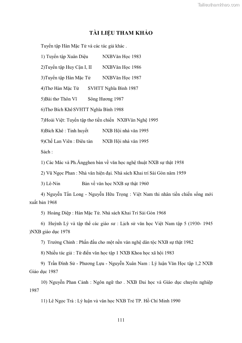 Luận văn thạc sĩ khoa học ngữ văn Tìm hiểu nghệ thuật thơ Hàn Mặc Tử - 10 Trang 112