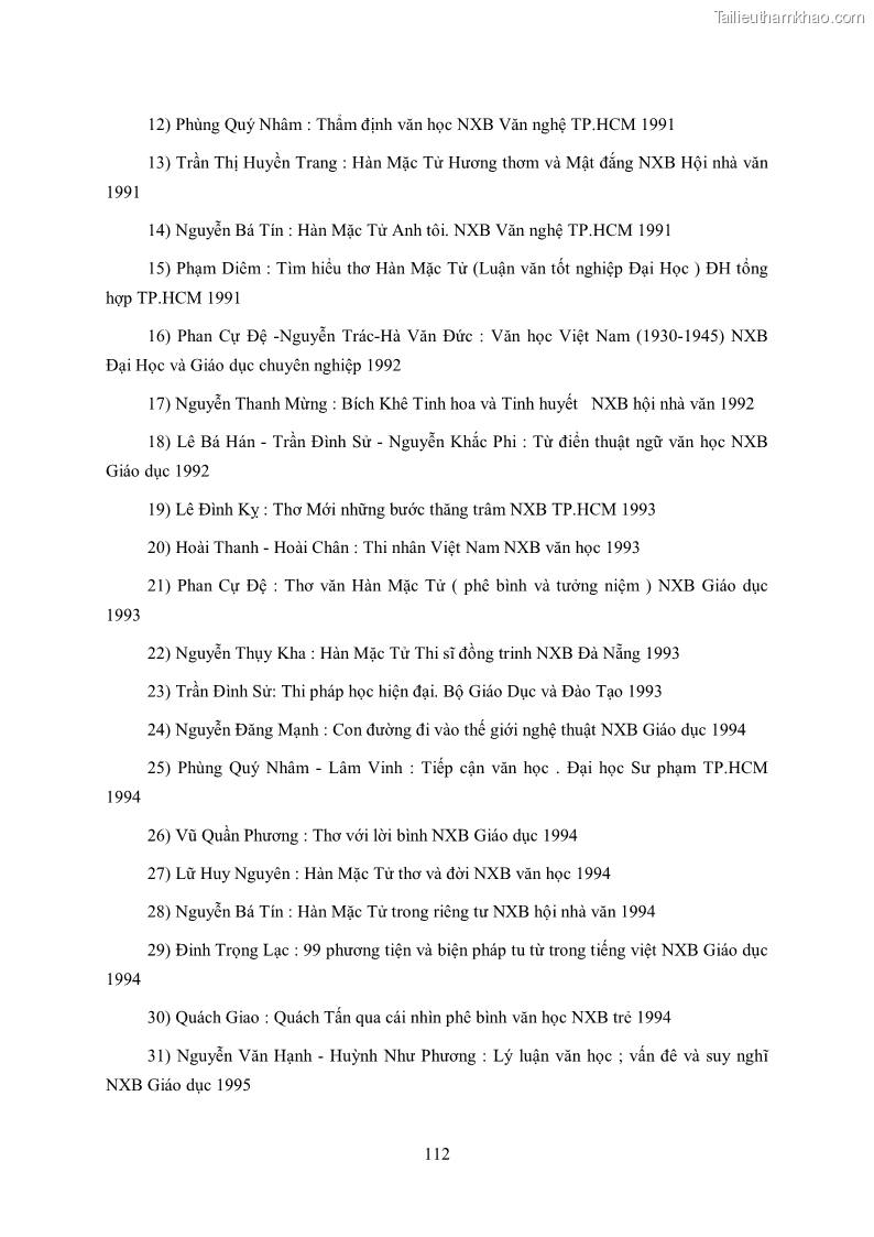 Luận văn thạc sĩ khoa học ngữ văn Tìm hiểu nghệ thuật thơ Hàn Mặc Tử - 10 Trang 113