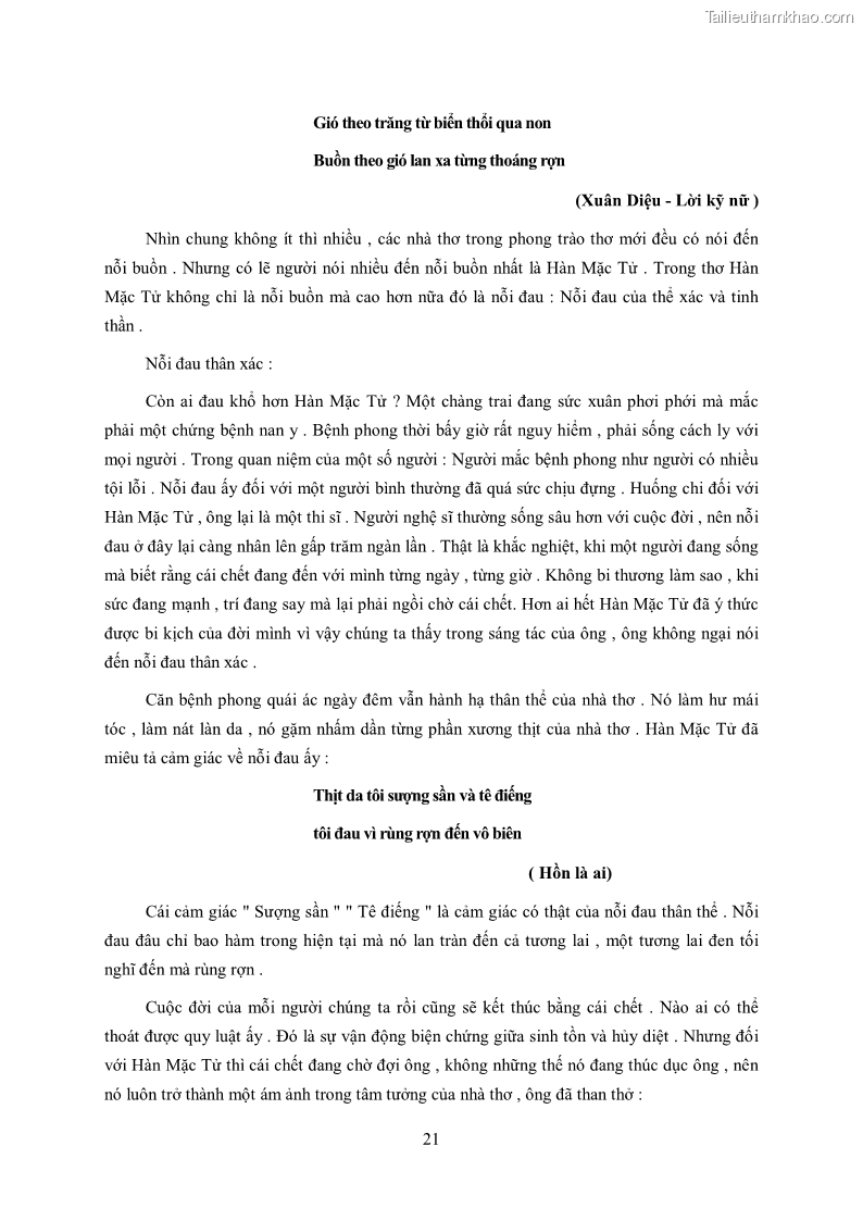 Luận văn thạc sĩ khoa học ngữ văn Tìm hiểu nghệ thuật thơ Hàn Mặc Tử - 2 Trang 22