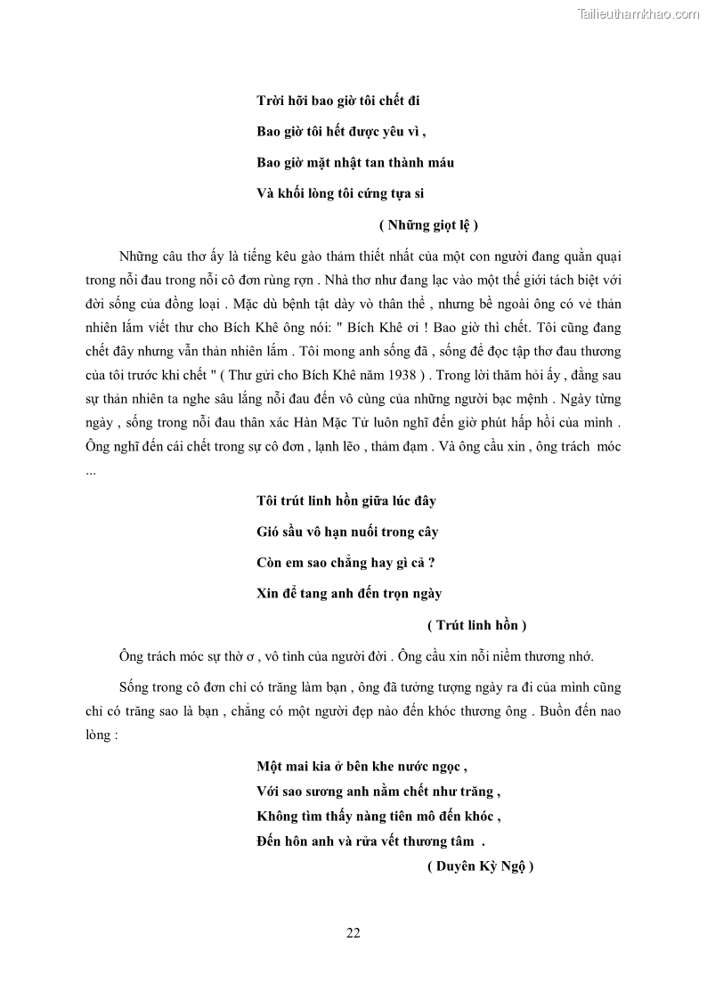 Luận văn thạc sĩ khoa học ngữ văn Tìm hiểu nghệ thuật thơ Hàn Mặc Tử - 2 Trang 23