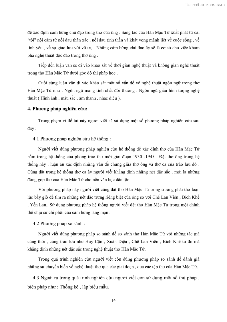 Luận văn thạc sĩ khoa học ngữ văn Tìm hiểu nghệ thuật thơ Hàn Mặc Tử - 2 Trang 15