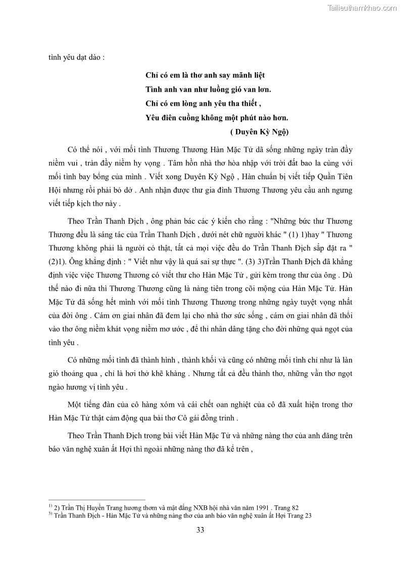 Luận văn thạc sĩ khoa học ngữ văn Tìm hiểu nghệ thuật thơ Hàn Mặc Tử - 3 Trang 34