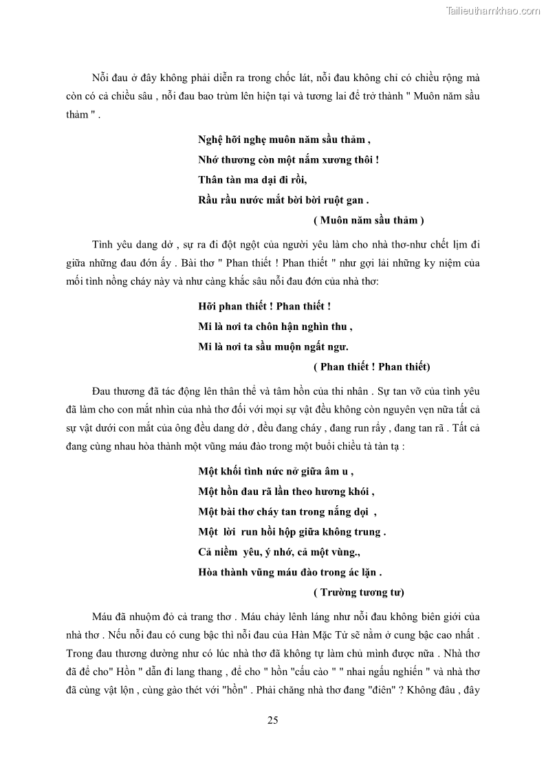 Luận văn thạc sĩ khoa học ngữ văn Tìm hiểu nghệ thuật thơ Hàn Mặc Tử - 3 Trang 26