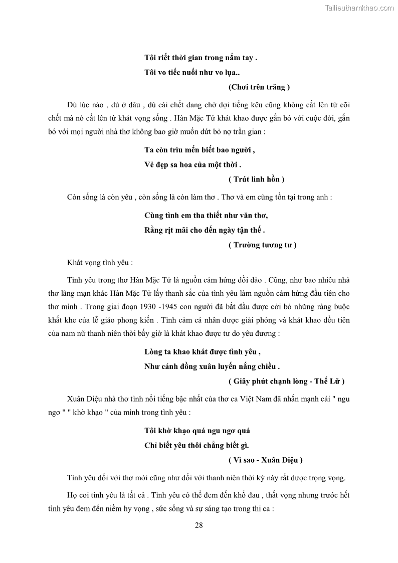 Luận văn thạc sĩ khoa học ngữ văn Tìm hiểu nghệ thuật thơ Hàn Mặc Tử - 3 Trang 29