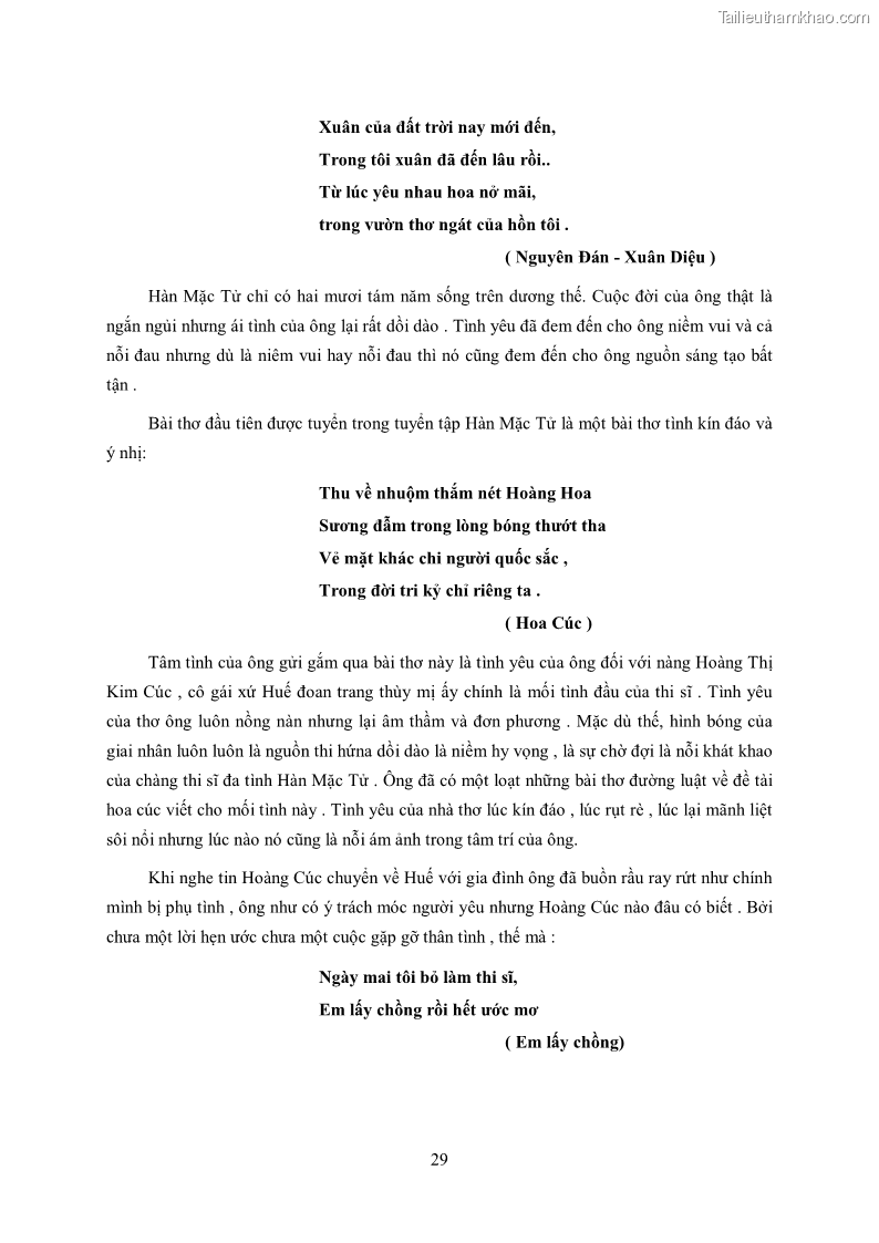 Luận văn thạc sĩ khoa học ngữ văn Tìm hiểu nghệ thuật thơ Hàn Mặc Tử - 3 Trang 30