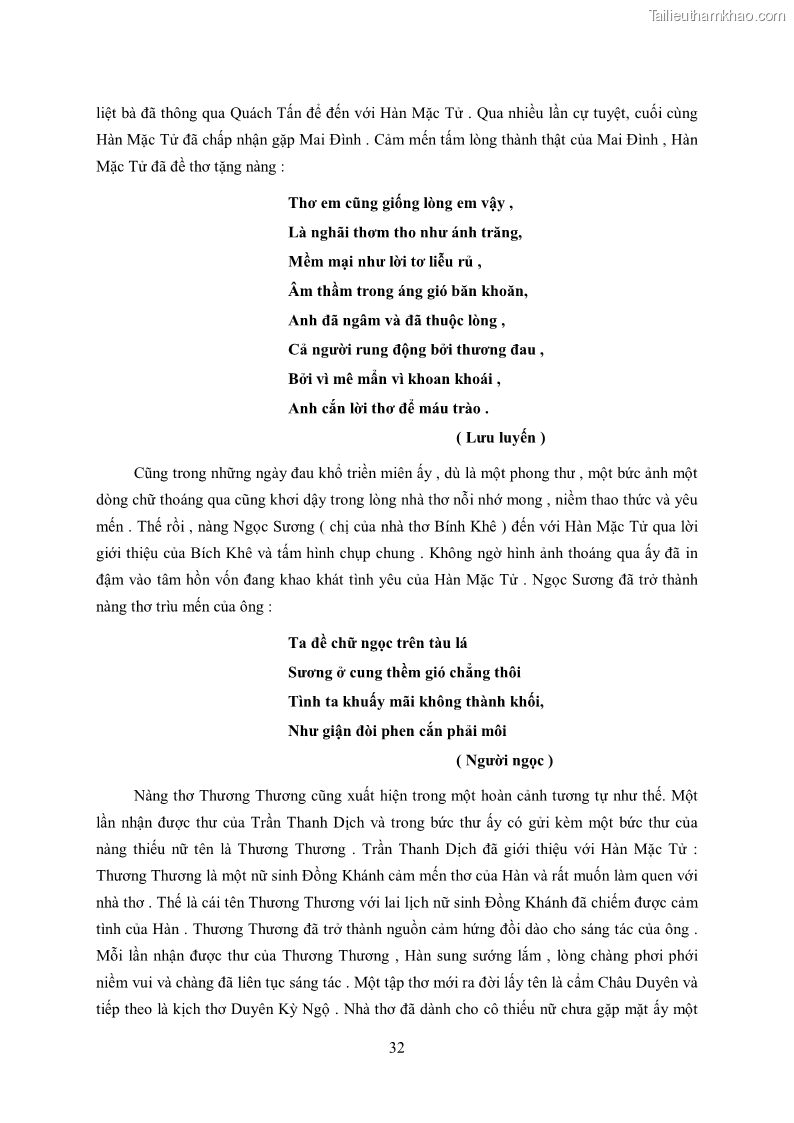 Luận văn thạc sĩ khoa học ngữ văn Tìm hiểu nghệ thuật thơ Hàn Mặc Tử - 3 Trang 33