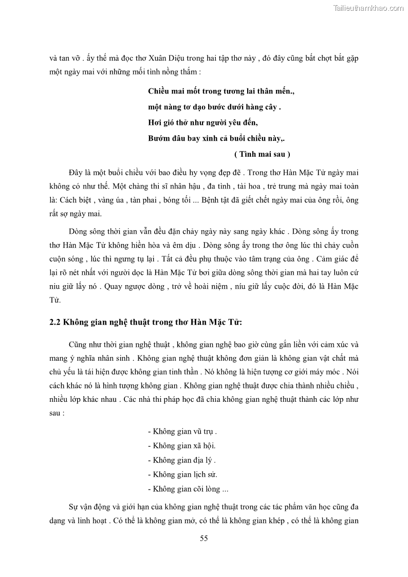 Luận văn thạc sĩ khoa học ngữ văn Tìm hiểu nghệ thuật thơ Hàn Mặc Tử - 5 Trang 56