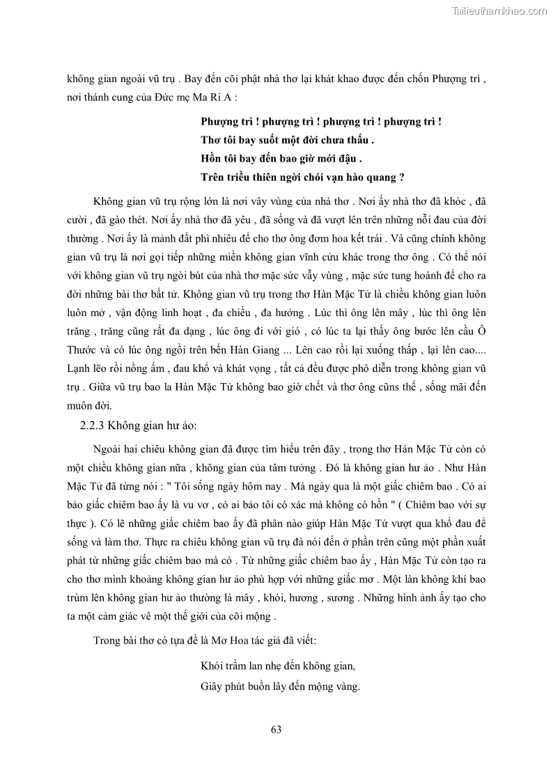 Luận văn thạc sĩ khoa học ngữ văn Tìm hiểu nghệ thuật thơ Hàn Mặc Tử - 6 Trang 64