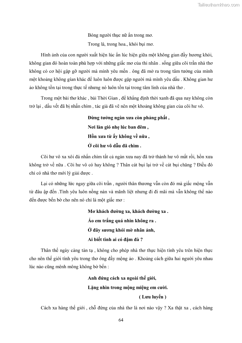 Luận văn thạc sĩ khoa học ngữ văn Tìm hiểu nghệ thuật thơ Hàn Mặc Tử - 6 Trang 65