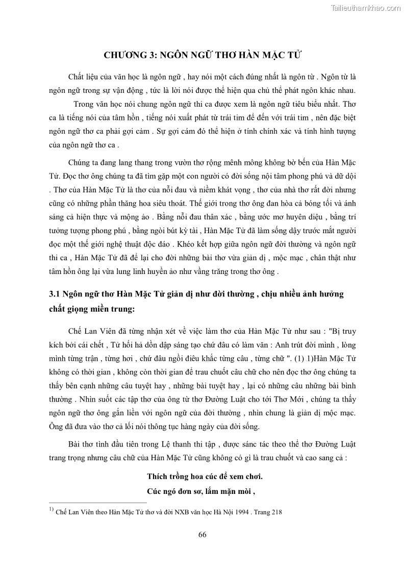 Luận văn thạc sĩ khoa học ngữ văn Tìm hiểu nghệ thuật thơ Hàn Mặc Tử - 6 Trang 67