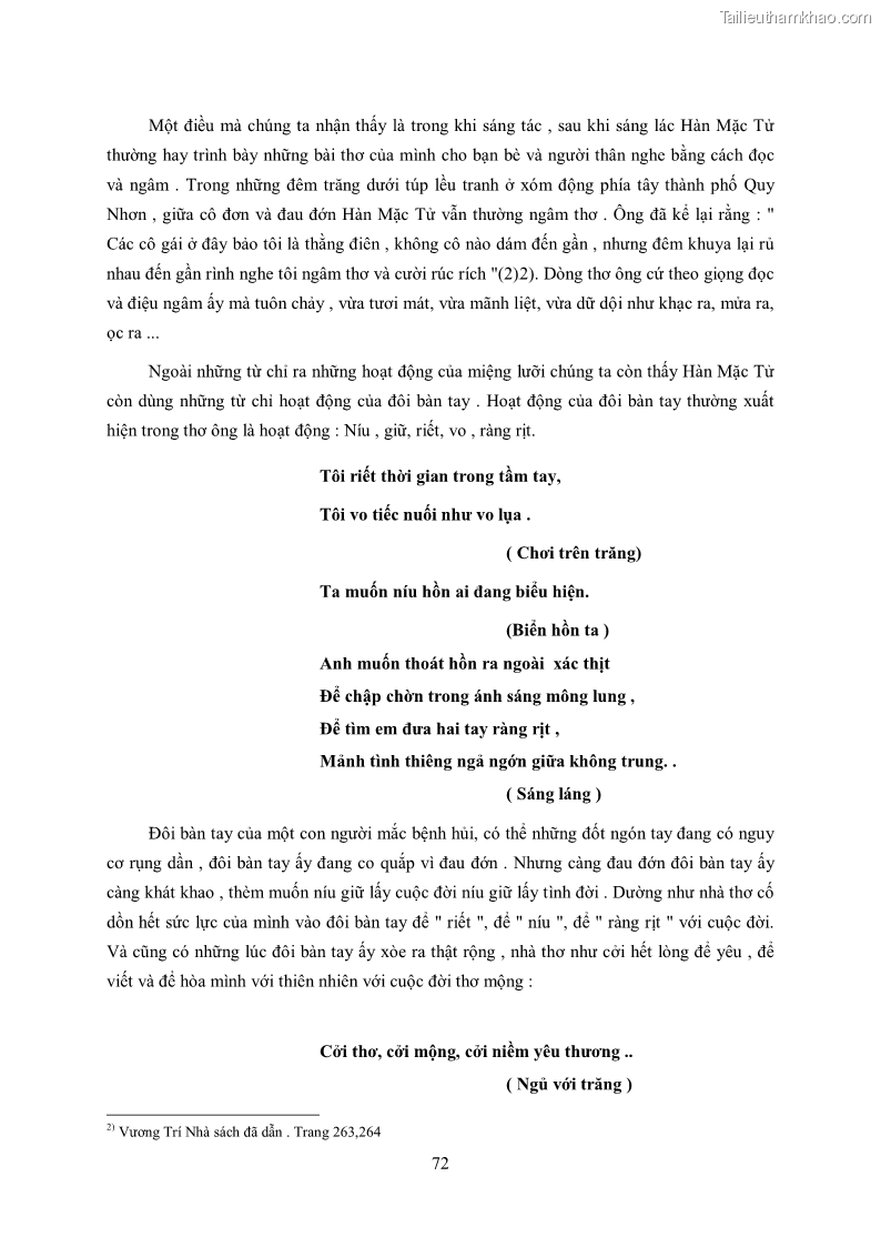 Luận văn thạc sĩ khoa học ngữ văn Tìm hiểu nghệ thuật thơ Hàn Mặc Tử - 7 Trang 73