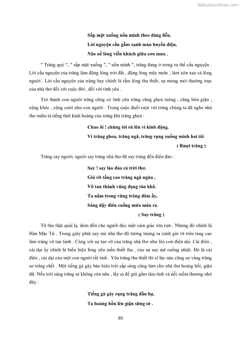Luận văn thạc sĩ khoa học ngữ văn Tìm hiểu nghệ thuật thơ Hàn Mặc Tử - 7 Trang 81