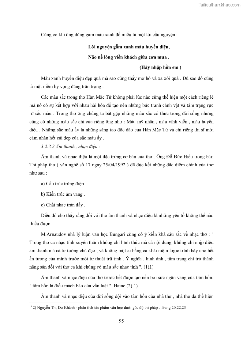 Luận văn thạc sĩ khoa học ngữ văn Tìm hiểu nghệ thuật thơ Hàn Mặc Tử - 8 Trang 96