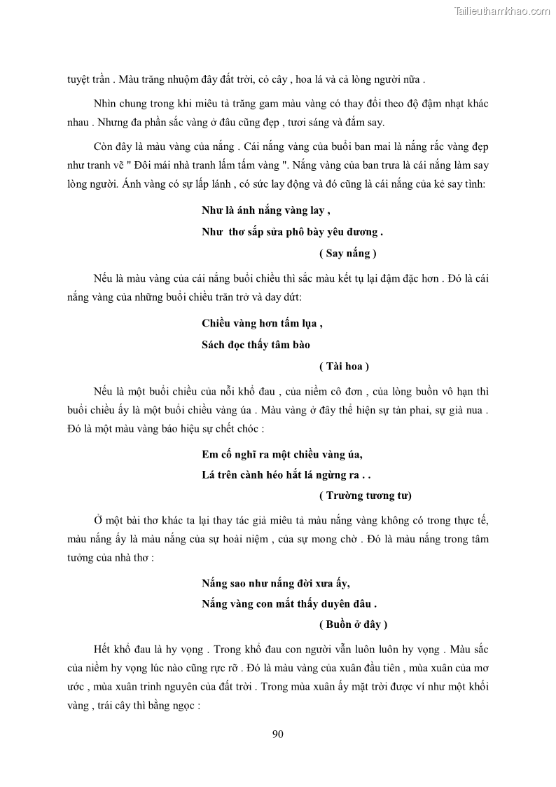 Luận văn thạc sĩ khoa học ngữ văn Tìm hiểu nghệ thuật thơ Hàn Mặc Tử - 8 Trang 91
