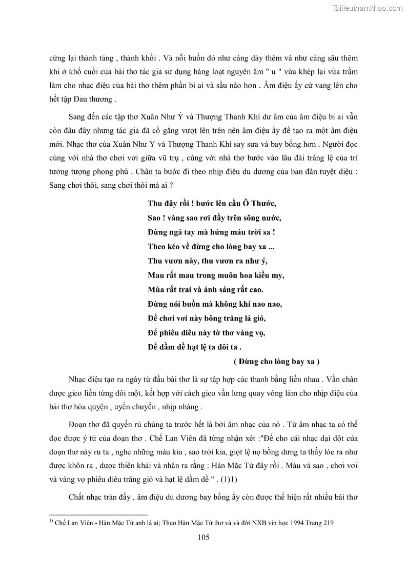 Luận văn thạc sĩ khoa học ngữ văn Tìm hiểu nghệ thuật thơ Hàn Mặc Tử - 9 Trang 106
