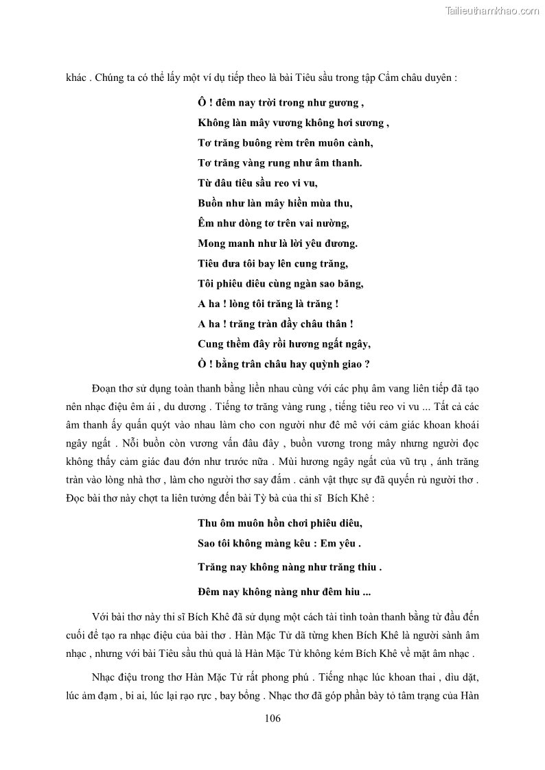 Luận văn thạc sĩ khoa học ngữ văn Tìm hiểu nghệ thuật thơ Hàn Mặc Tử - 9 Trang 107