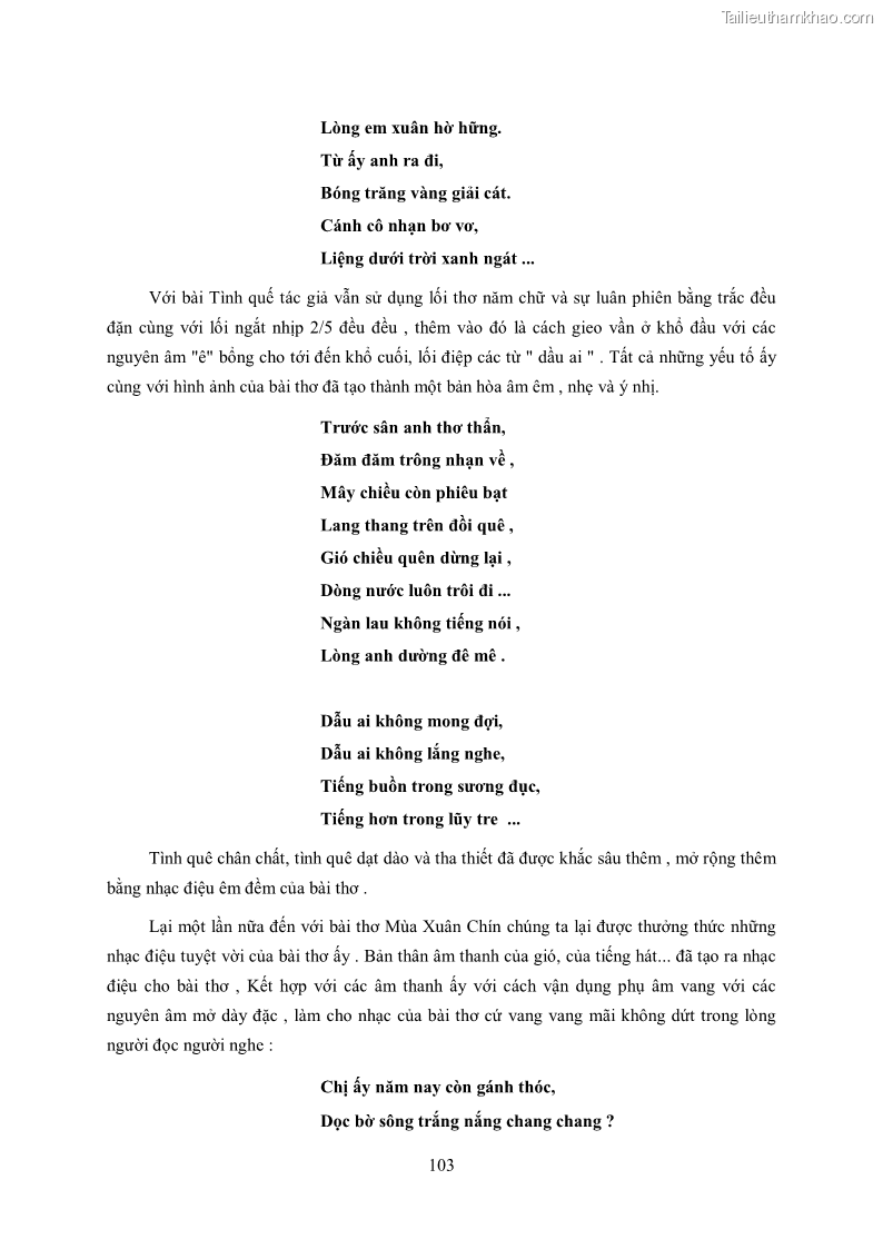 Luận văn thạc sĩ khoa học ngữ văn Tìm hiểu nghệ thuật thơ Hàn Mặc Tử - 9 Trang 104