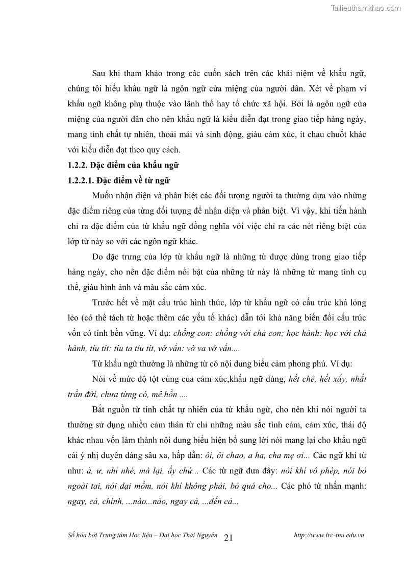 Luận văn thạc sĩ khoa học ngữ văn Tính khẩu ngữ trong thơ Nôm Nguyễn Trãi - 2 Trang 21