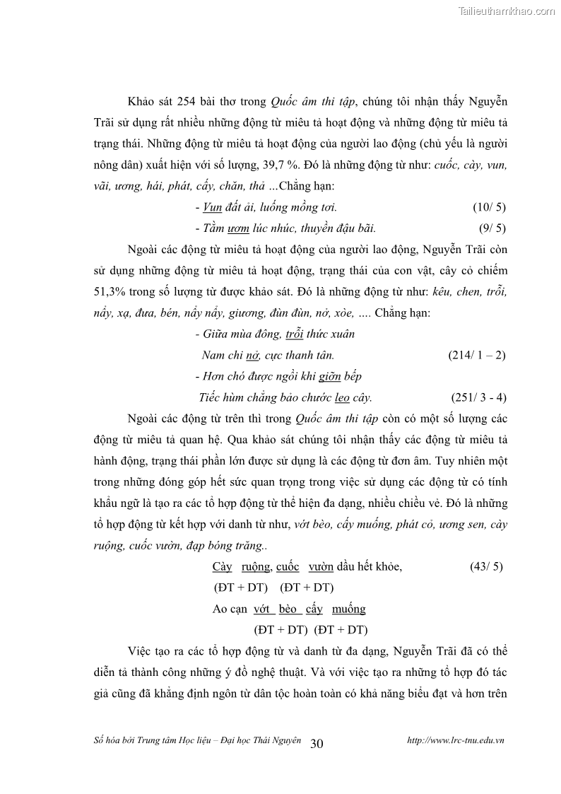 Luận văn thạc sĩ khoa học ngữ văn Tính khẩu ngữ trong thơ Nôm Nguyễn Trãi - 3 Trang 30