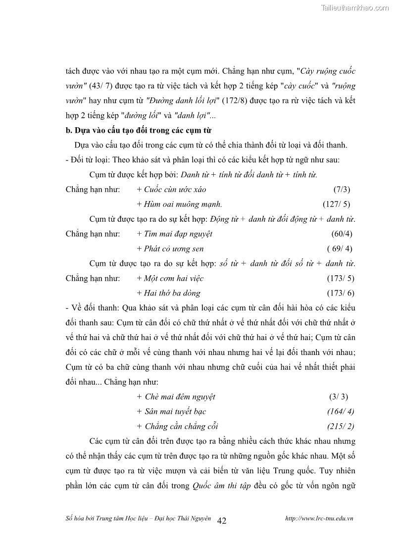 Luận văn thạc sĩ khoa học ngữ văn Tính khẩu ngữ trong thơ Nôm Nguyễn Trãi - 4 Trang 42