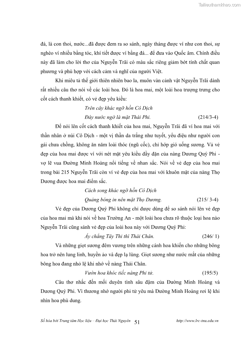 Luận văn thạc sĩ khoa học ngữ văn Tính khẩu ngữ trong thơ Nôm Nguyễn Trãi - 5 Trang 51