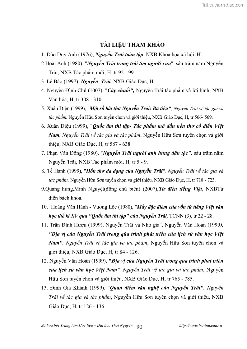 Luận văn thạc sĩ khoa học ngữ văn Tính khẩu ngữ trong thơ Nôm Nguyễn Trãi - 8 Trang 90