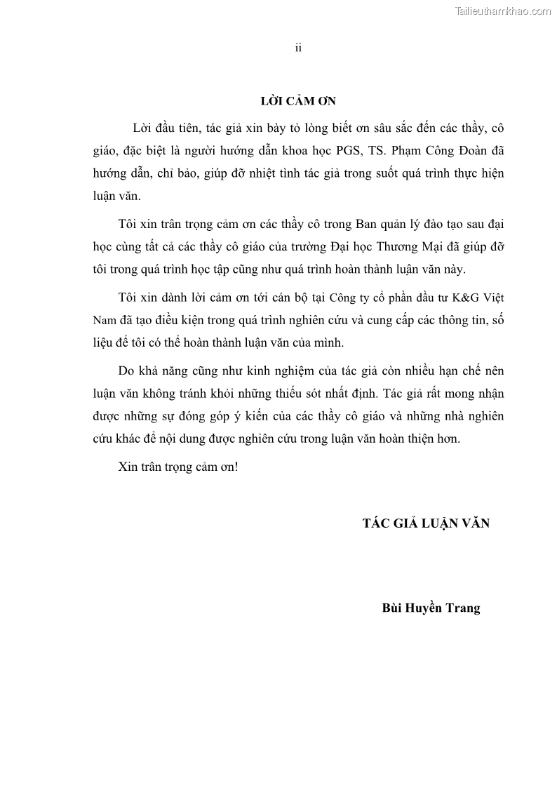 Luận văn thạc sĩ kinh tế Tạo động lực làm việc tại Công ty cổ phần đầu tư K&G Việt Nam - 1 Trang 4