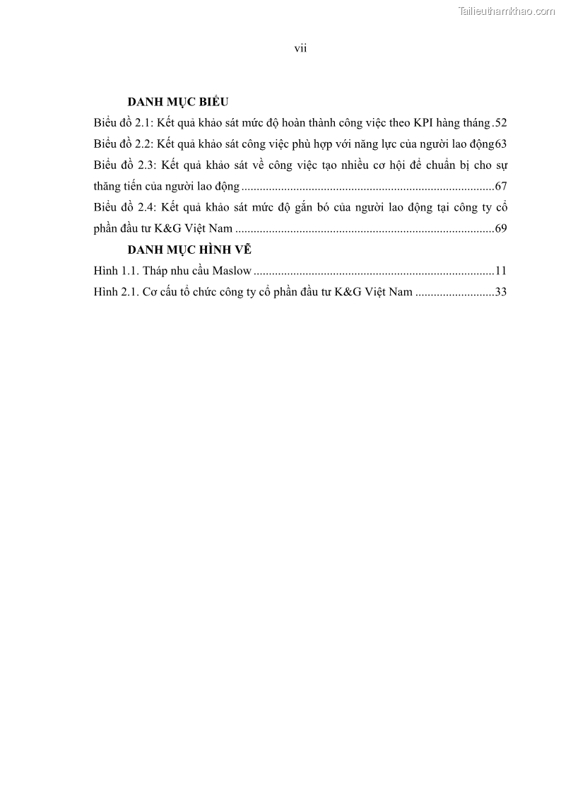 Luận văn thạc sĩ kinh tế Tạo động lực làm việc tại Công ty cổ phần đầu tư K&G Việt Nam - 1 Trang 9