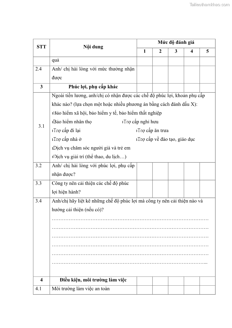 Luận văn thạc sĩ kinh tế Tạo động lực làm việc tại Công ty cổ phần đầu tư K&G Việt Nam - 10 Trang 109