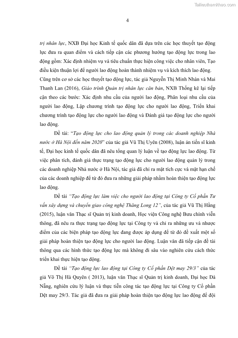 Luận văn thạc sĩ kinh tế Tạo động lực làm việc tại Công ty cổ phần đầu tư K&G Việt Nam - 2 Trang 13